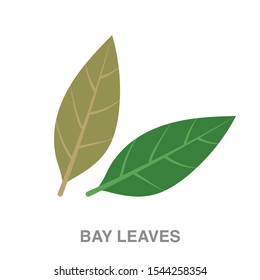 Bay leaves flat icon on white transparent background. You can be used bay leaves icon for several purposes. svg