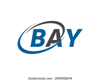 Carta BAY diseño del logo de swoosh moderno y elegante