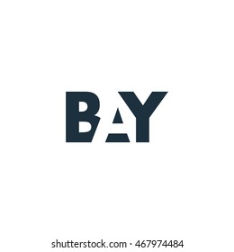 BAY Logo. Vector Graphic Branding Letter Element. White Background