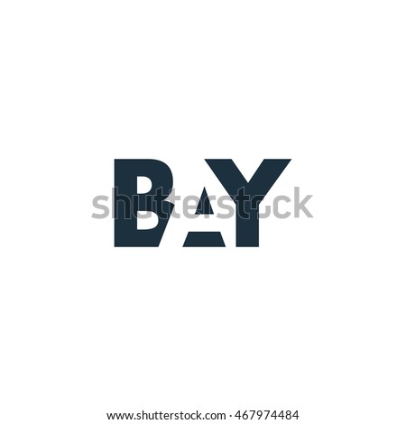 BAY Logo. Vector Graphic Branding Letter Element. White Background