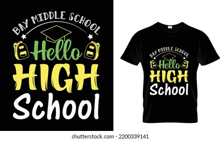 Plantilla de diseño de camisetas para la escuela secundaria Hello de Bay Middle School