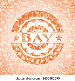 Bay orange mosaic emblem. Vector Illustration. Detailed.