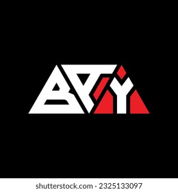 BAY triangle letter logo design with triangle shape. BAY triangle logo design monogram. BAY triangle vector logo template with red color. BAY triangular logo Simple, Elegant, and Luxurious design