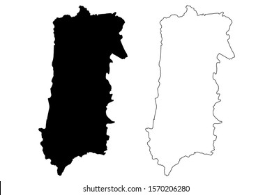 Bayamon municipality (Commonwealth of Puerto Rico, Porto Rico, PR, Unincorporated territories of the United States) map vector illustration, scribble sketch Bayamon map