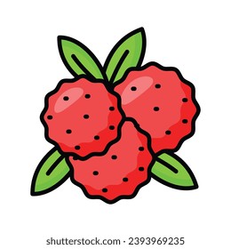 Bayberry vector design in modern design style, Myrica, yangmei, candleberry, sweet gale, or wax myrtle berry icon