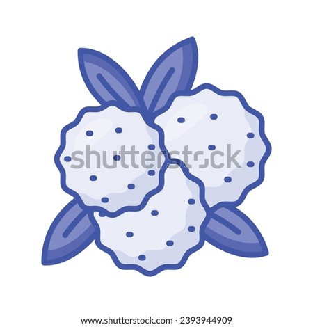 Bayberry vector design in modern design style, Myrica, yangmei, candleberry, sweet gale, or wax myrtle berry icon