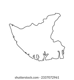 Mapa estatal de Bayelsa, división administrativa del país de Nigeria. Ilustración vectorial.