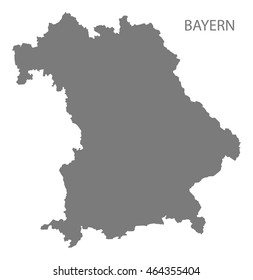 Bayern Germany Map grey