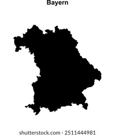 Bayern state blank outline map