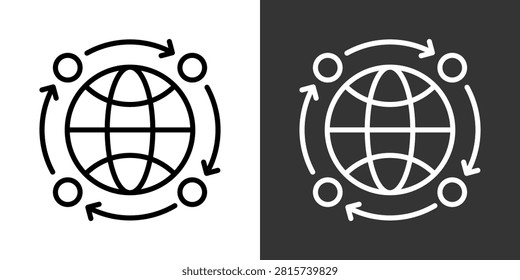 Bayesian Network Black And White Multiple Style Icon Set Collection Pack Vector Illustration