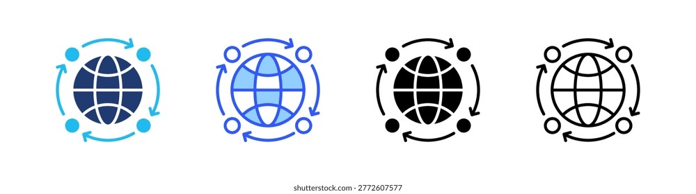 Bayesian Network Multiple Style Icon Set Collection Pack Web Banner Vector