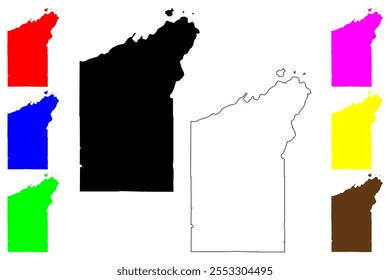 Bayfield County, State of Wisconsin (U.S. county, United States of America, US) map vector illustration, scribble sketch Bayfield map