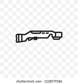 Bayonet On Rifle vector linear icon isolated on transparent background, Bayonet On Rifle transparency concept can be used for web and mobile
