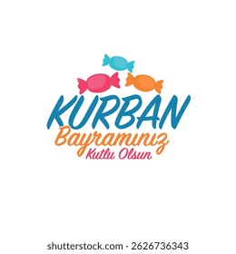 Eid Candy vector. Vertaling: Eid al-Adha Mubarak