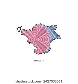 Bayreuth Map - World Map International vector template. German region silhouette vector illustration