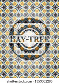 Bay-tree arabic emblem background. Arabesque decoration.