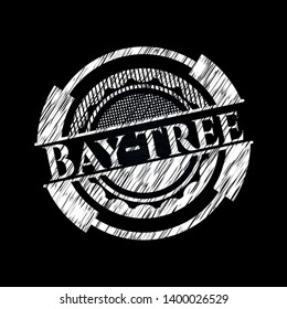 Bay-tree chalk emblem written on a blackboard. Vector Illustration. Detailed.