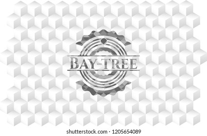 Bay-tree grey emblem with cube white background