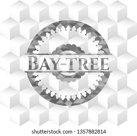 Bay-tree grey emblem with cube white background