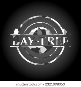 Bay-tree on grey camo texture 