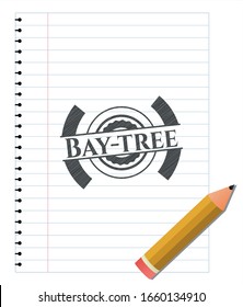 Bay-tree pencil draw. Vector Illustration. Detailed.