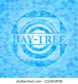 Bay-tree realistic light blue emblem. Mosaic background
