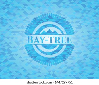 Bay-tree realistic light blue mosaic emblem