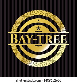 Bay-tree shiny badge. Vector Illustration. Detailed.
