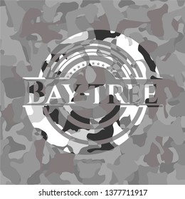 Bay-tree written on a grey camouflage texture