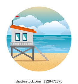 baywatch booth building icon