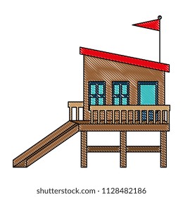 baywatch booth building icon
