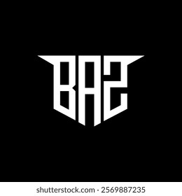 BAZ letter logo design with white background in illustrator, vector logo modern alphabet font overlap style, calligraphy designs for logo, Poster, Invitation, etc.