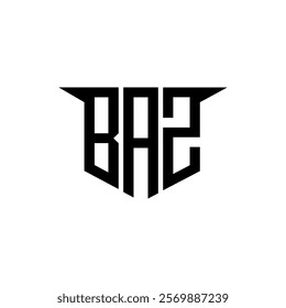 BAZ letter logo design with white background in illustrator, vector logo modern alphabet font overlap style, calligraphy designs for logo, Poster, Invitation, etc.