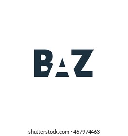 BAZ Logo. Vector Graphic Branding Letter Element. White Background