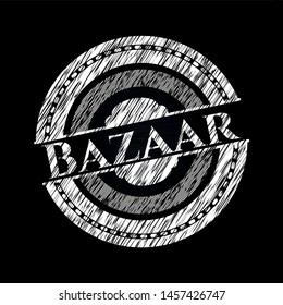 Bazaar with chalkboard texture. Vector Illustration. Detailed.