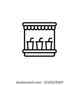 ícone e ilustração do contorno de bebida no bazar