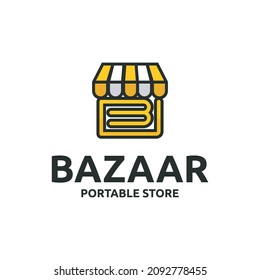 Bazaar Portable Store Logo Design Template