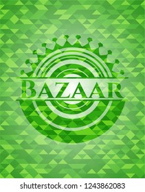 Bazaar realistic green mosaic emblem