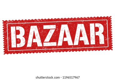 Bazaar Sign Or Stamp On White Background, Vector Illustration