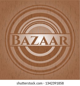 Bazaar wooden emblem. Retro