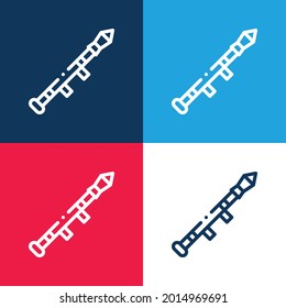 Bazooka blue and red four color minimal icon set