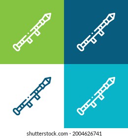 Bazooka Flat four color minimal icon set