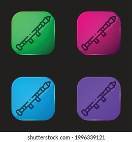 Bazooka four color glass button icon