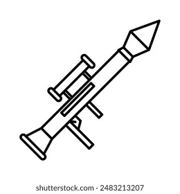 bazooka icon linear logo mark in black and white