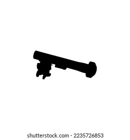 Icono de Bazooka. Estilo simple sin símbolo de fondo de afiche de guerra. Elemento de diseño del logotipo de la marca Bazooka. Impresión de camisetas de Bazooka. vector para pegatina.