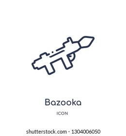 bazooka icon from weapons outline collection. Thin line bazooka icon isolated on white background.