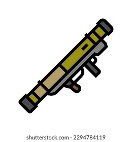 bazooka Waffenkrieg Farbe Symbol Vektorgrafik. Bazooka Waffenkriegszeichen. einzelne Symbolillustration