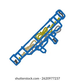bazooka weapon war doodle icon sketch vector. bazooka weapon war sign. isolated symbol illustration