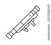 bazooka weapon war line icon vector. bazooka weapon war sign. isolated contour symbol black illustration
