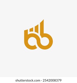 BB abstract letter monogram logo flat style on white background